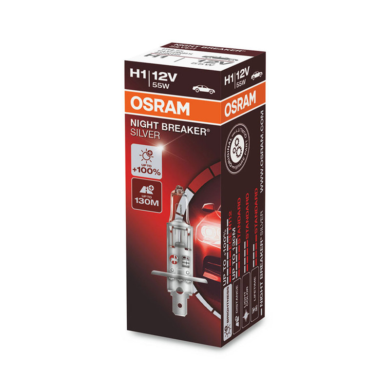 Bec 12V H1 55 W Night Breaker Silver +100% Osram