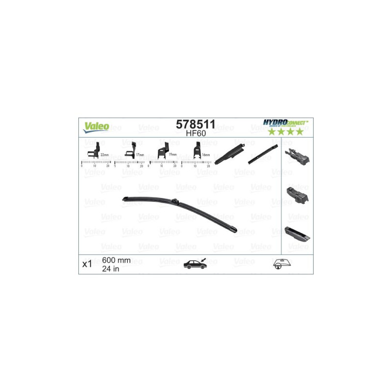 Stergator Valeo Hydroconnect Hf-Hr 600 Mm