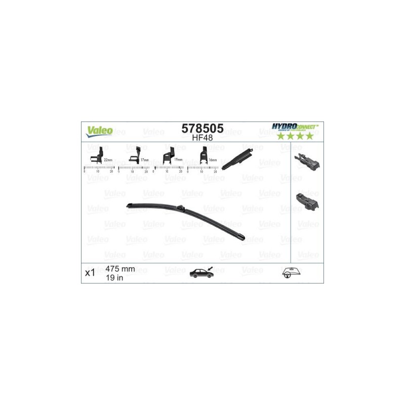 Stergator Valeo Hydroconnect Hf-Hr 475 Mm