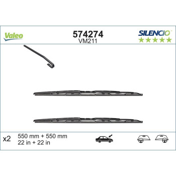 Set Stergatoare Valeo Silencio Perf. 550/550 Mm