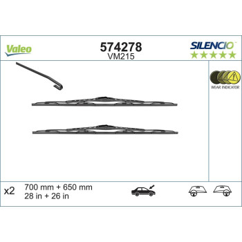 Set Stergatoare Valeo Silencio Conventional 700/650 Mm Vm215