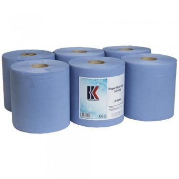 Rola Hartie Portionata Albastra 2 Straturi 20 X 36 Cm X 450 Foi (Set 6 Role)