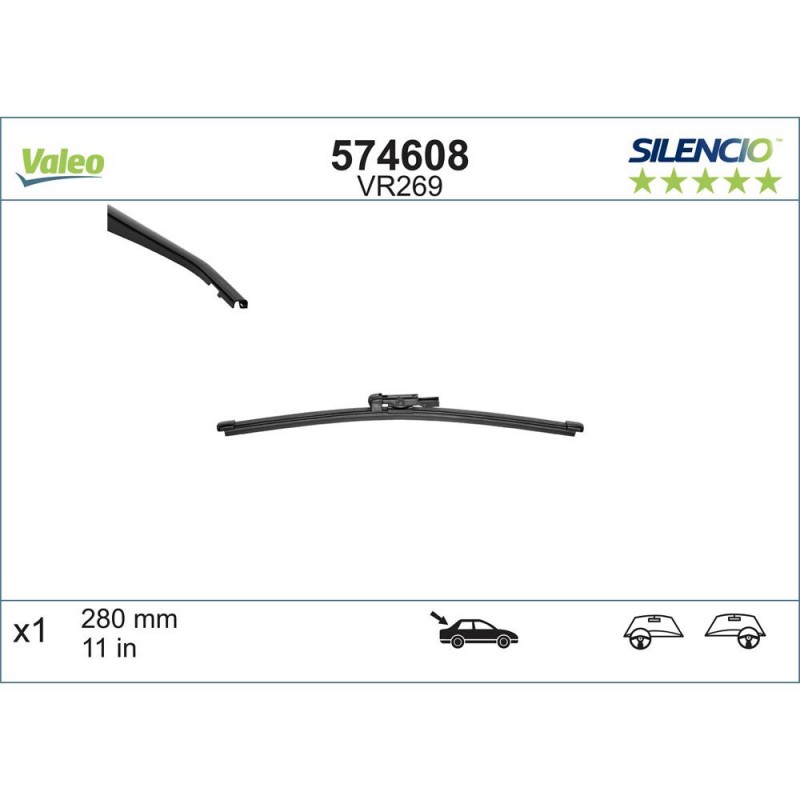 Stergator Luneta Valeo Silencio Flat 280 Mm Vr269