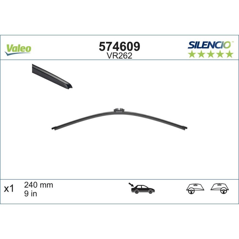 Stergator Luneta Valeo Silencio Flat 240 Mm Vr262
