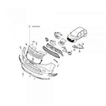 Grila Radiator Log. Facelift 8200748240