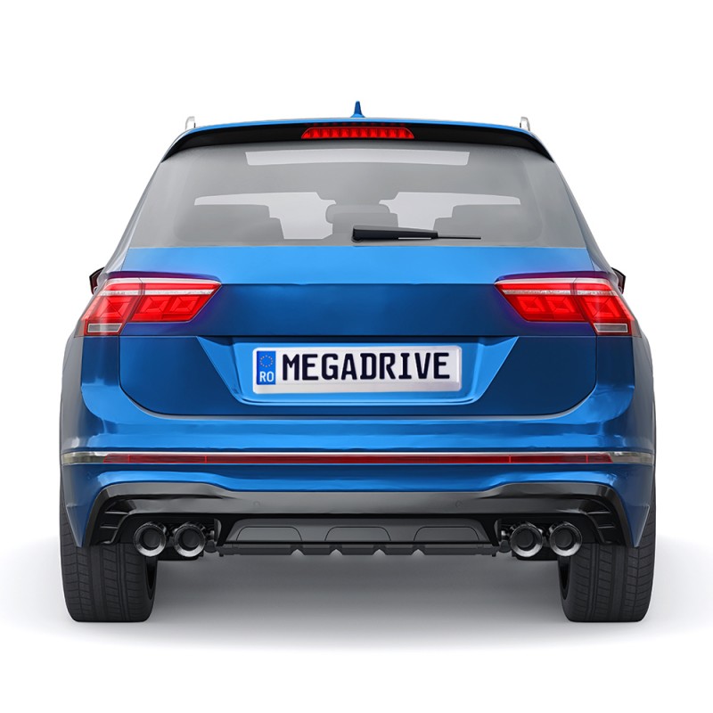 Suport Numar Inmatriculare Mega Drive Metalizat Silver 1 Buc