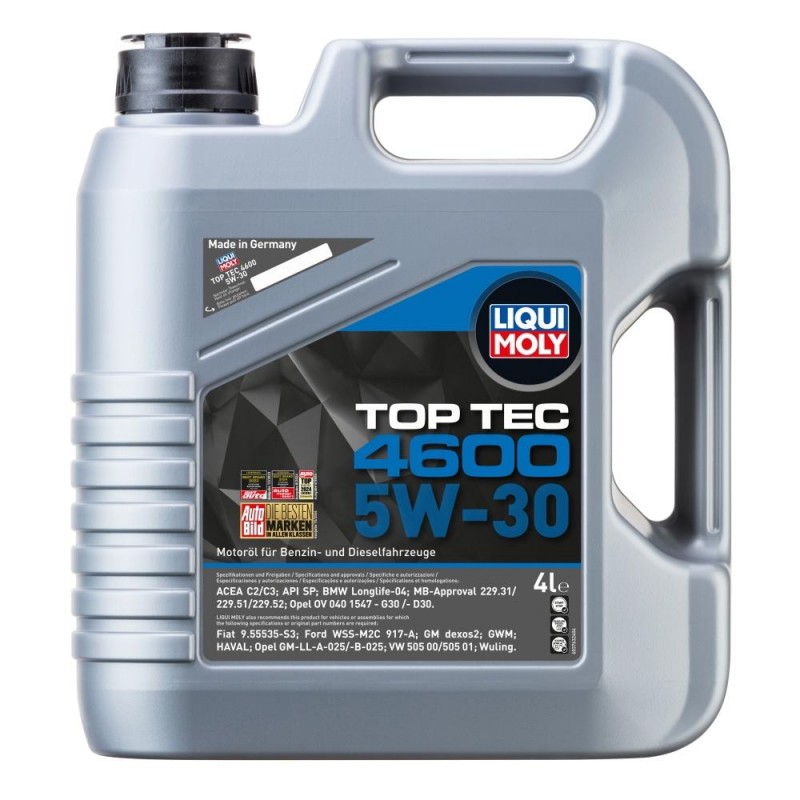 Liqui Moly Top Tec 4600 5W-30- Api Sm/Cf;Opel Dexos2- 4L