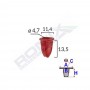 Clips Fixare Pentru Mercedes 11.4X13.5Mm - Rosu Set 25 Buc