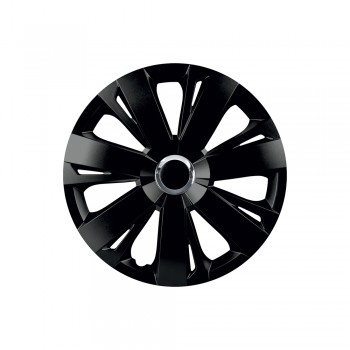 Set Capace Roti 16` Negre Cu Inel Cromat Energy