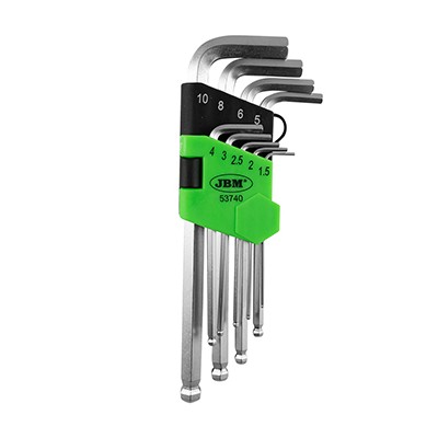 Set De 9 Chei Imbus L Scurte Cu Cap Rotund Jbm