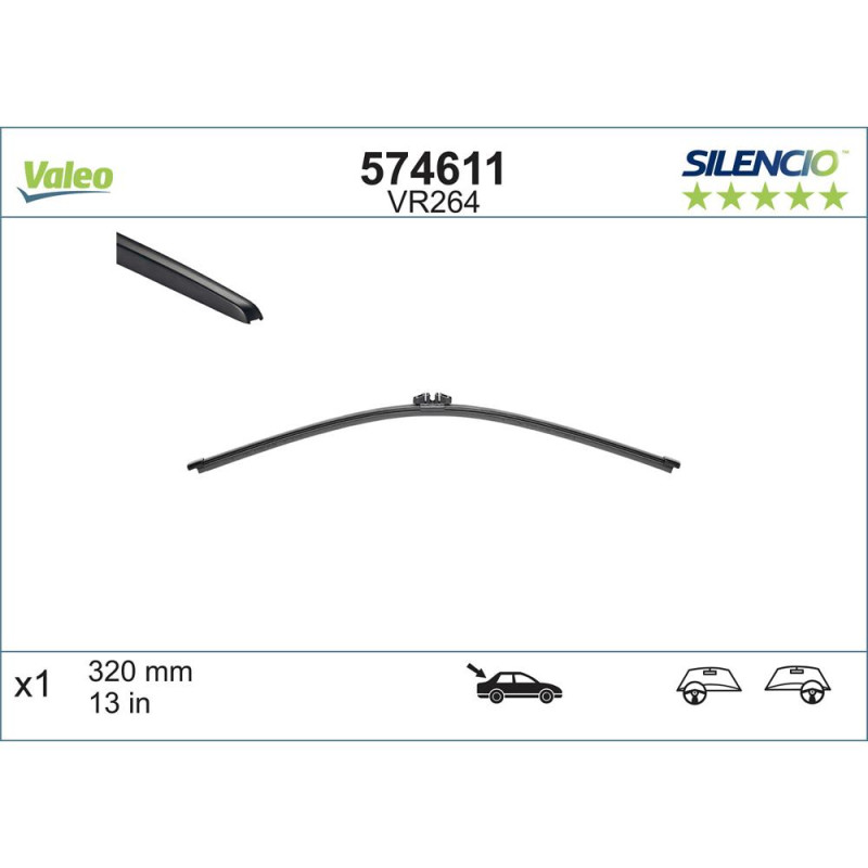 Stergator Luneta Valeo Silencio Flat 330 Mm Vr264