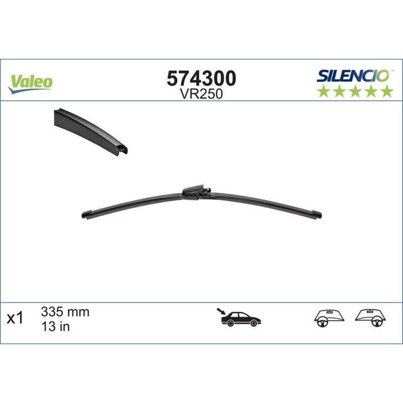 Stergator Luneta Valeo Silencio Flat 335 Mm Vr250
