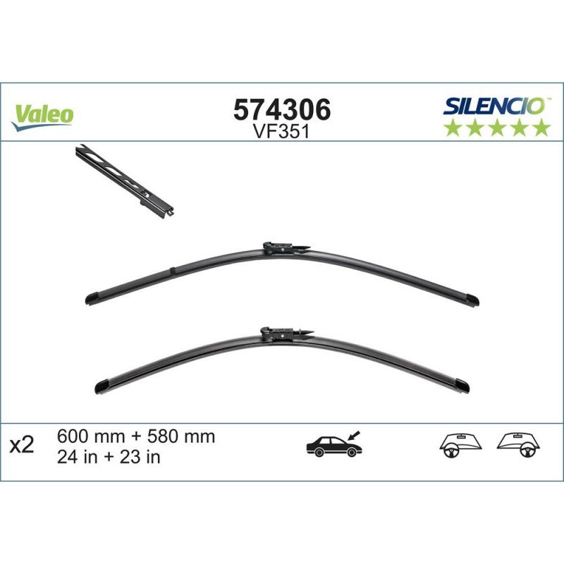 Set Stergatoare Valeo Silencio X.trm 600/580 Mm Vf351