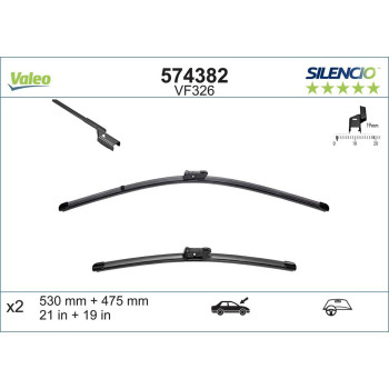 Set Stergatoare Valeo Silencio X.trm 530/475 Mm Vf326