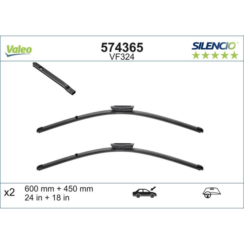 Set Stergatoare Valeo Silencio X.trm 600/450 Mm Vf324