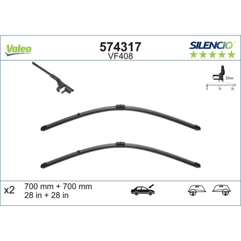 Set Stergatoare Valeo Silencio X.trm 700/700 Mm Vf408
